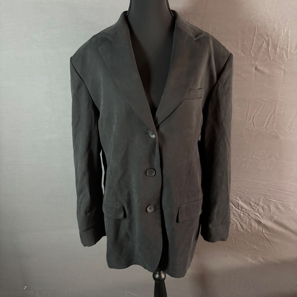 Everlane Women's Black Tencel Blend Blazer Jacket Size 12 Career Business